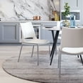 thumbnail image 1 of Ace Dining Chair White & Silver Dining Chair, Modern Style, Plush and durable faux leather fabric, Plywood, Indoor Dining, 1 of 12