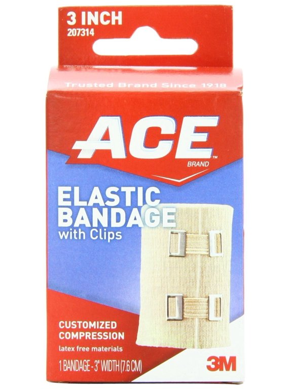 Elastic Bandage W/ Clips Customize Compression & Odor Resistant, 3 In