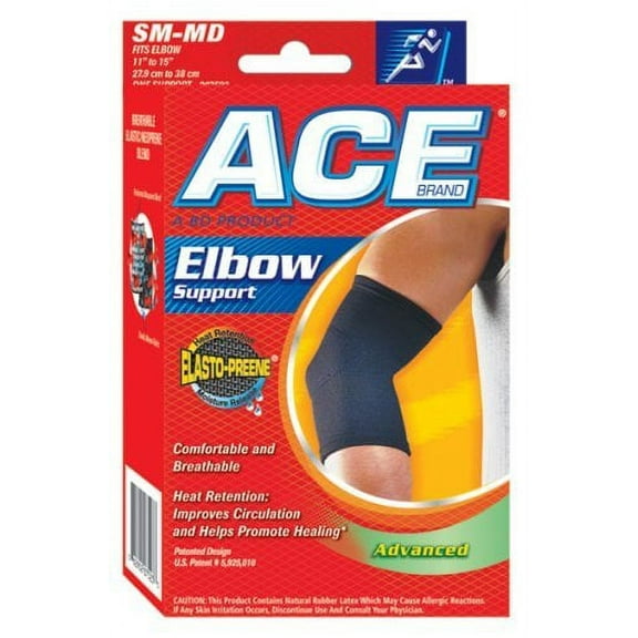 Ace Elasto-Preene Elbow Support Breathable & Comfortable S/M, Black, 1ct
