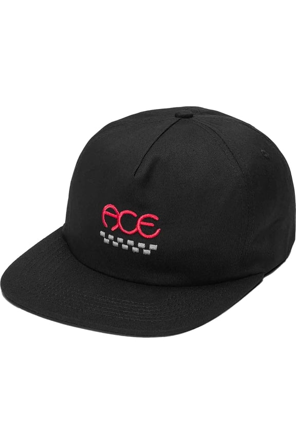 Ace Finish 5 Panel Adjustable Hat Black