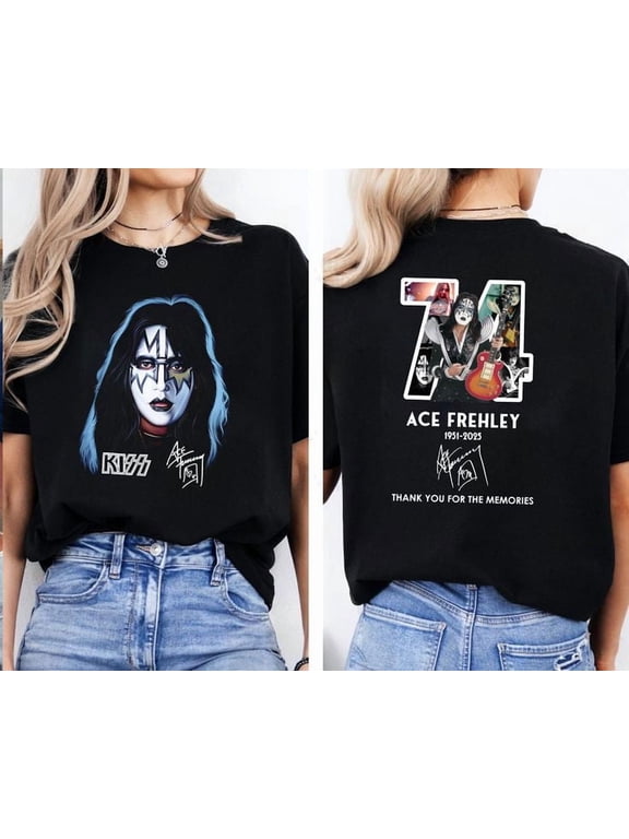 Ace Frehley Kiss Tribute 2 Sided 1951-2025 T-shirt, Sizes S-5XL - Gategoo