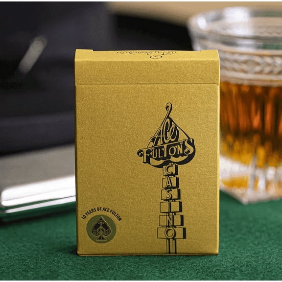 Ace Fulton's 10 Year Anniversary Playing Cards Gold Nugget Tuck Box