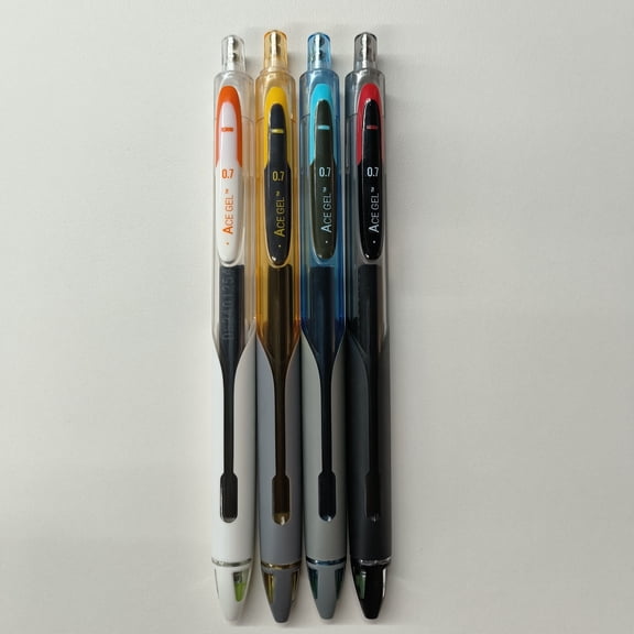 Ace Gel Retractable Gel Ink Pens: Black Ink 0.7mm Click Pen for Smooth Writing Journaling Notetaking No Bleed & Smear & Smudge 4ct