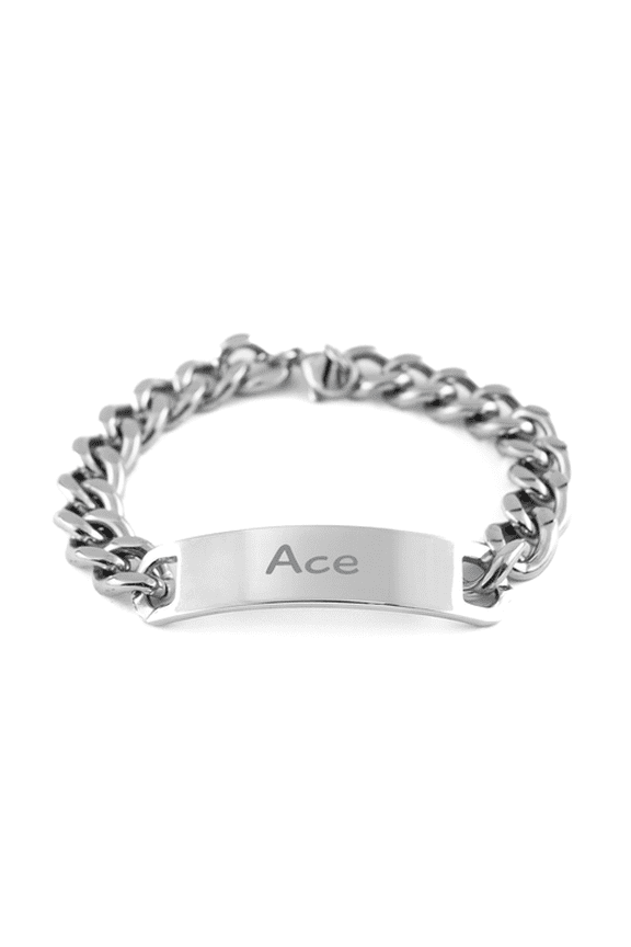 Ace Gifts - Personalized Cuban Link Bracelet for Men - Custom Stainless Steel Jewelry for Him