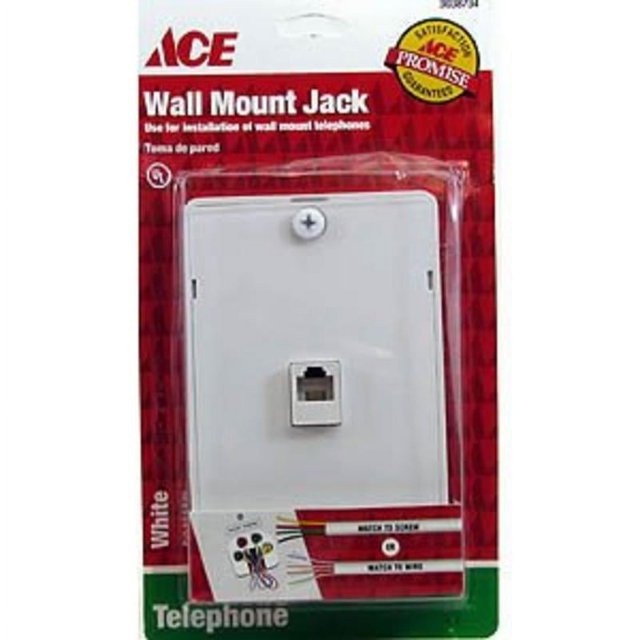 Ace Hardware 3038734 White Wall Mount Telephone Jack