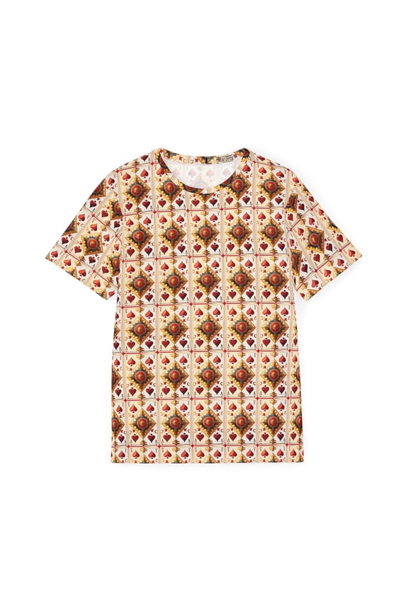 Ace Hearts Graphic T-Shirt, Art Design Poly Shirt, All Over Print Graphic Tee, Playing Cards T-Shirt, Playing Cards Tees