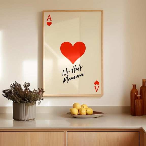 Ace Hearts Modern Typography Playing Card Quote Wall Decor Unframed Paper Print