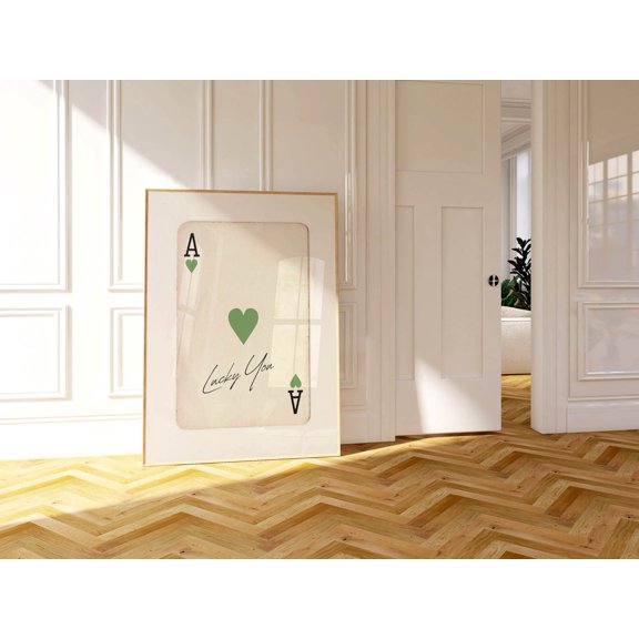 Ace Hearts Wall Art Inspirational Quote Trendy Apartment Decoration Artwork Living Room Bedroom Office