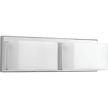 Ace LED Collection Two-Light Polished Gray Etched Glass Modern LED Bath Vanity Light