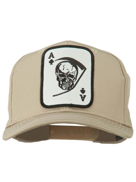 Ace Military Card Patched Solid Twill Cap - Khaki OSFM