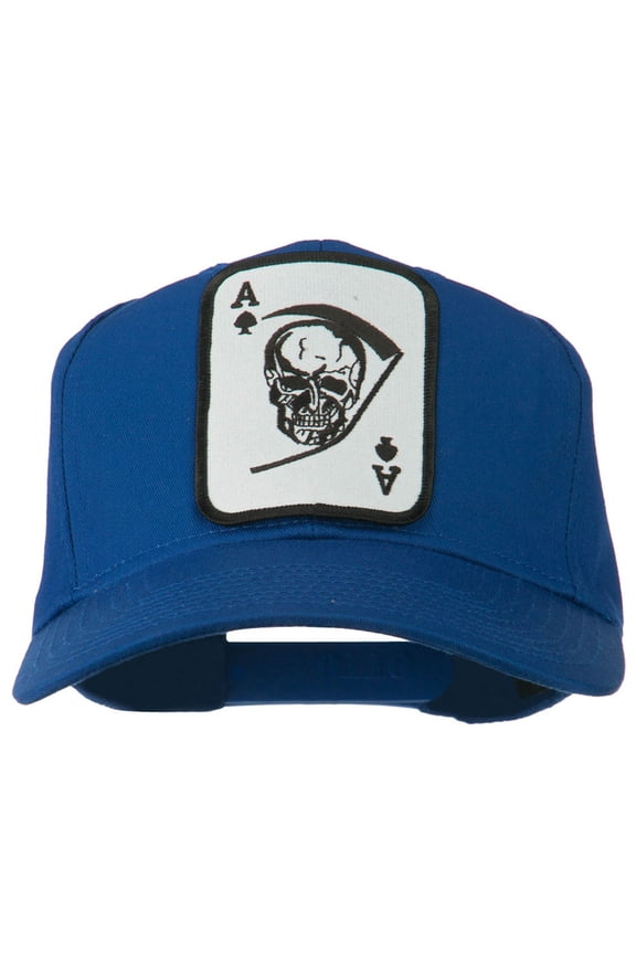Ace Military Card Patched Solid Twill Cap - Royal OSFM