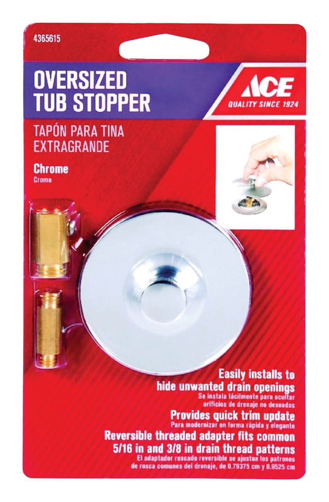 Ace MultiSize in. Chrome Brass Tub Stopper