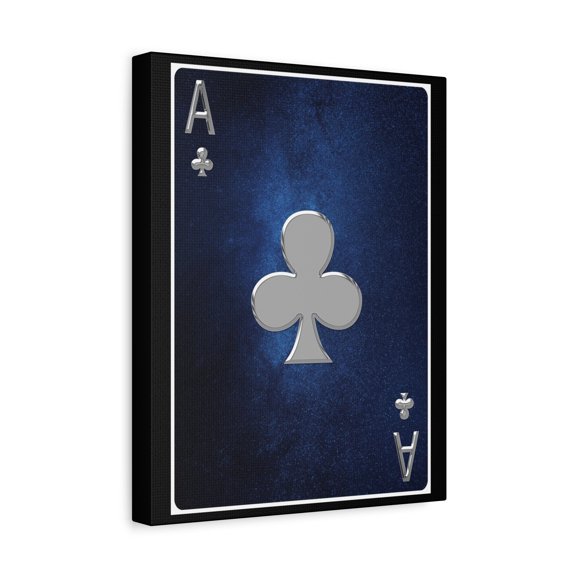 Ace Of Clubs Space Background Playing Card Canvas Wall Art for Home Decor Ready-to-Hang