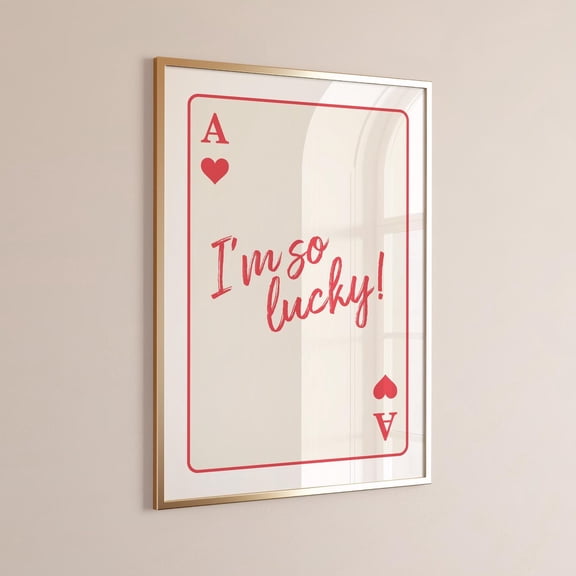 Ace Of Hearts Retro Playing Card Wall Art Unframed Paper Print