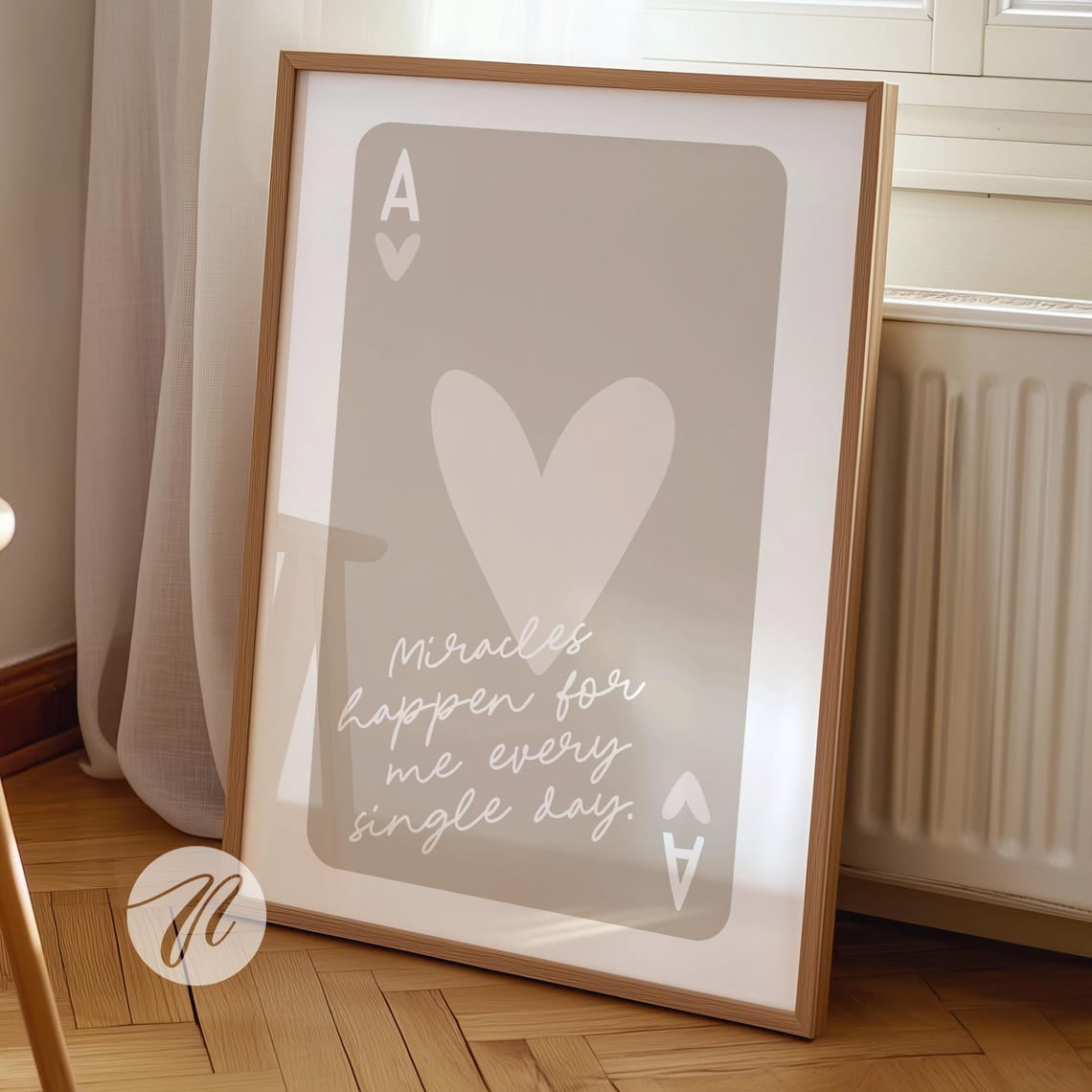 Ace Of Hearts Wall Art Print, Affirmation Playing Card Room Decor ...