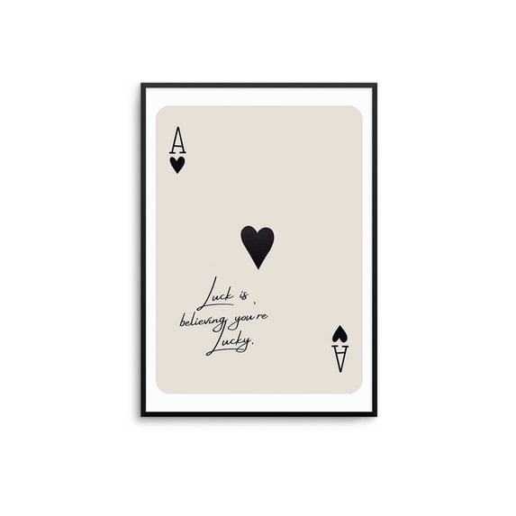 Ace Of Hearts Wall Art Print, Inspirational Quote Decor - Walmart.com