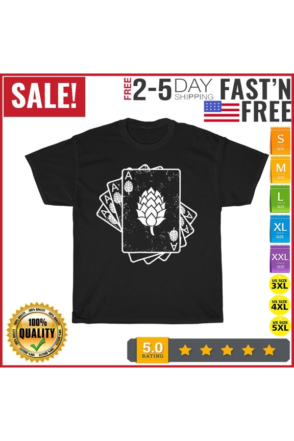 Ace Of Hops India Pale Ale IPA Beer Vintage T Shirt Men Women Fashion NEW 2023