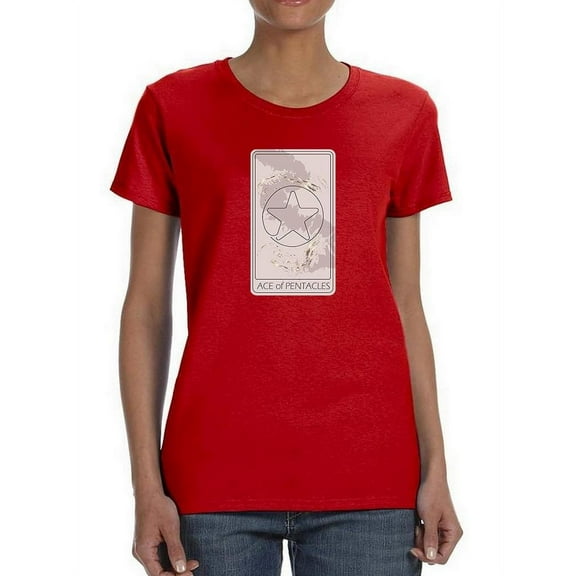 Ace Of Pentacles Shaped T-Shirt Women -Image by Shutterstock, Female Medium