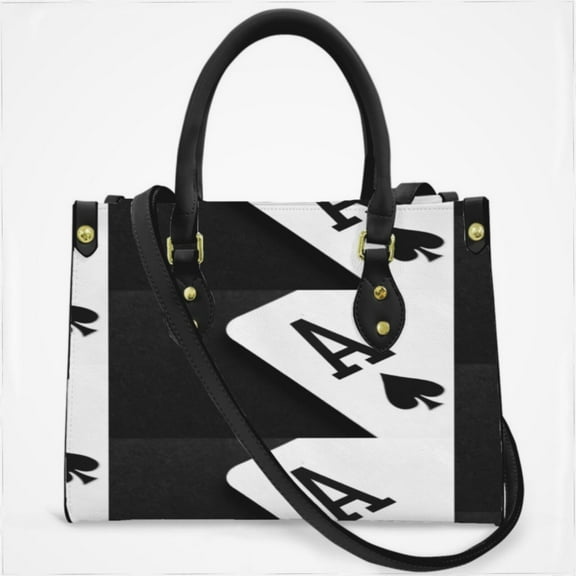 Ace Of Spades Monochrome Playing Card Cross Body Bags For Women Small Leather Female Handbags Fashion Top-Handle Totes