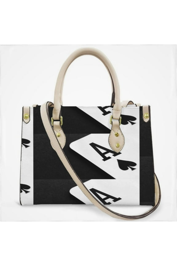 Ace Of Spades Monochrome Playing Card Cross Body Bags For Women Small Leather Female Handbags Fashion Top-Handle Totes