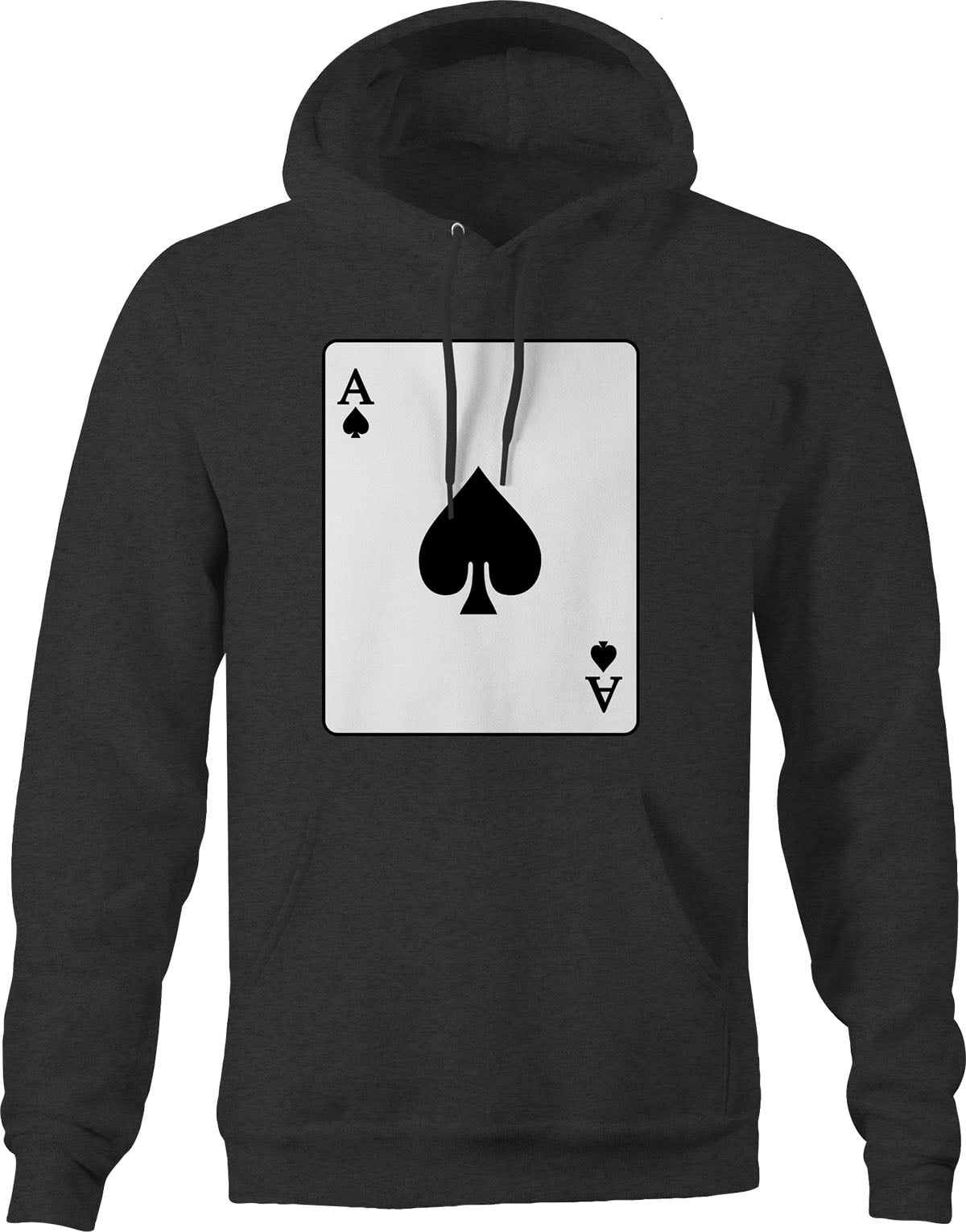 Ace Of Spades Playing Card Graphic Hoodies Xlarge Dark Gray