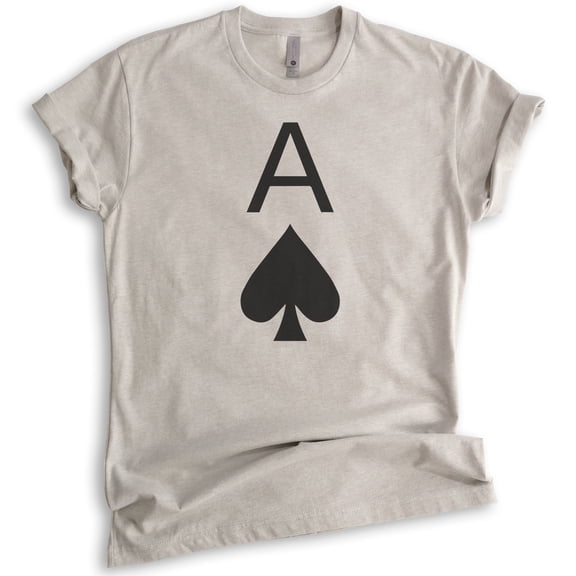 Ace Of Spades T-shirt, Unisex Women's Men's Shirt, Cute Ace T-shirt, Cards Shirt, Poker Shirt, Light Silk Gray, Medium