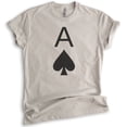 thumbnail image 1 of Ace Of Spades T-shirt, Unisex Women's Men's Shirt, Cute Ace T-shirt, Cards Shirt, Poker Shirt, Light Silk Gray, X-Large, 1 of 6