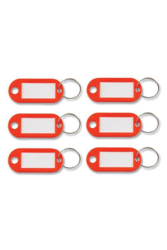 24421958 Key Tags Label Window, 0.88 X 0.19 X 2, Red, 6/pack