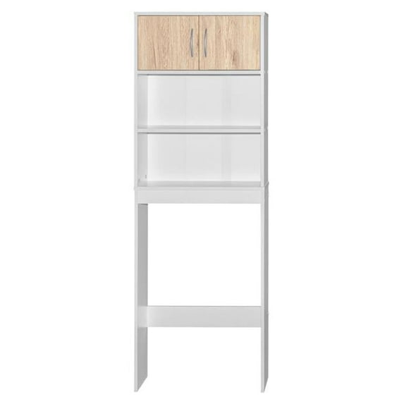 Ace Over-The-Toilet Storage Rack, White & Natural Oak