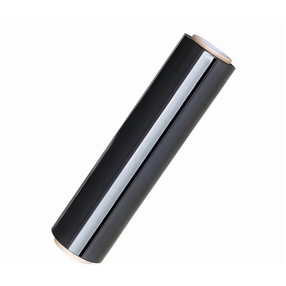 Ace Pack 18in x 1500ft 80 Gauge Heavy Duty Black Stretch Film 800% Stretch Ability Shrink Wrap Self Adhesive Plastic Wrap for Packing and Moving Protection - 1 Roll