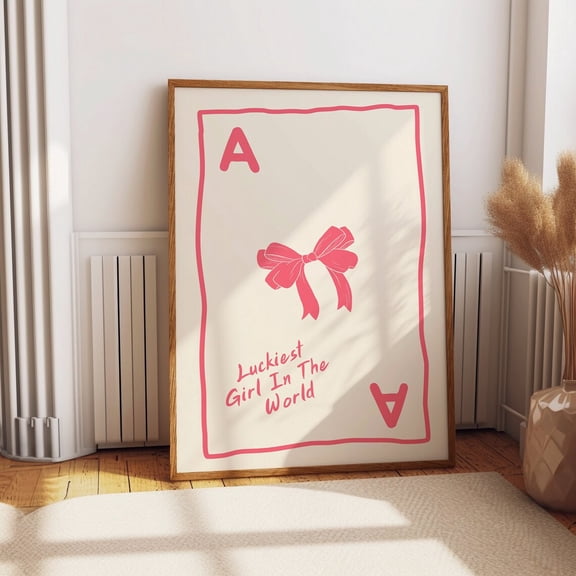 Ace Playing Card Bow Wall Art Apartment Decor Trendy Dorm Unframed Paper Print
