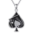 thumbnail image 1 of Ace Poker Necklace for Women 925 Sterling Silver Ace of Spades/Hearts/Queen Pendant Necklace Playing Card Jewelry Gifts, 1 of 8