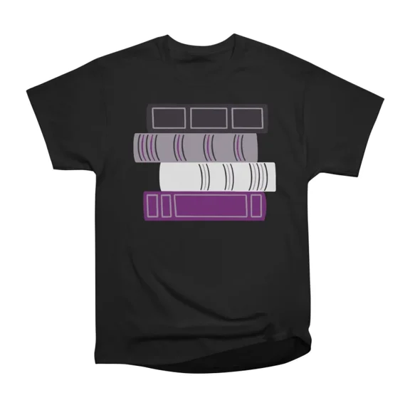 Ace Pride Book Stack T-Shirt Tee Gift For Him Merch For Her Apparel For Friend