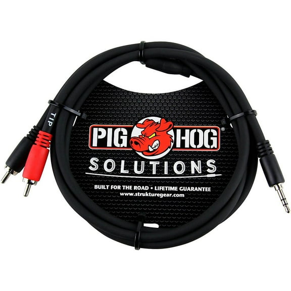 Pig Hog Solutions Stereo Breakout Cable 3.5 mm to Dual RCA 3 ft.