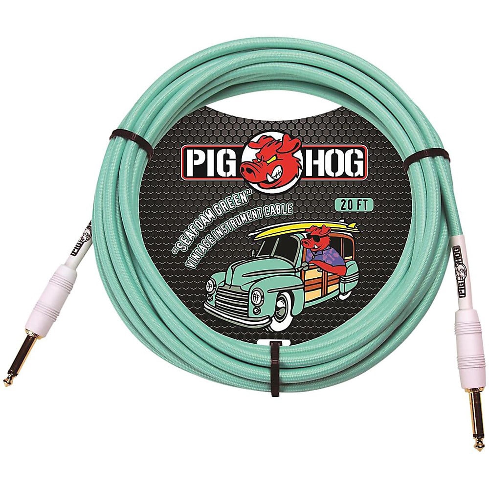 Pig Hog 20FT Straight Seafoam Green Instrument Cable