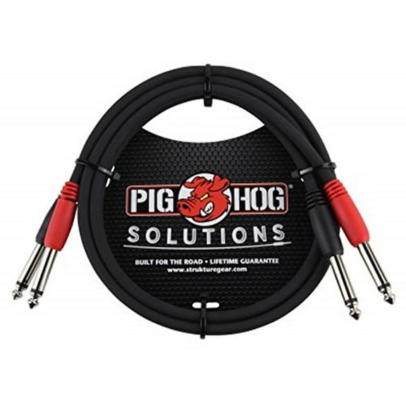 Pig Hog PD-21406 Dual 1/4" Mono Male Cable, 6 Feet