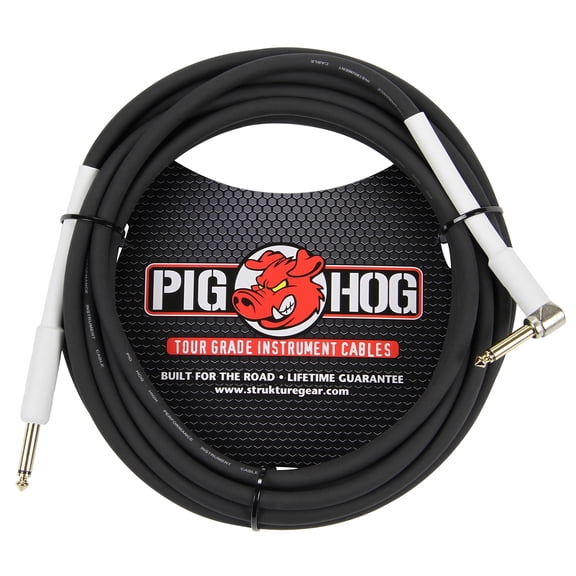 Pig Hog 10FT Right Black Instrument Cable