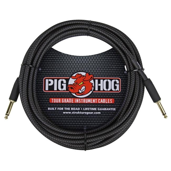 Ace Products Group  Woven Jacket Tour Grade Instrument Cable, 20 ft. - Black Woven