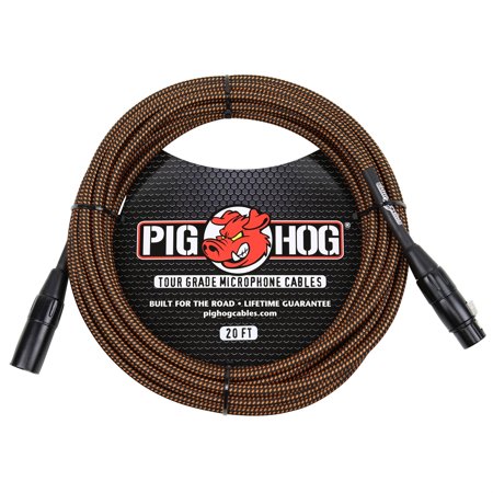 Ace Products PHM20ORG 20 ft. High Performance Woven XLR Microphone Cable - Black & Orange