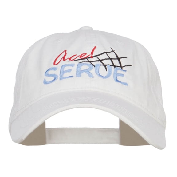 Ace Serve Volleyball Embroidered Washed Cap - White OSFM