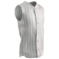 thumbnail image 1 of Ace Sleeveless Button-Front Polyester Baseball Jersey, Adult 2X-Large, White with Scarlet Pinstripes, 1 of 1