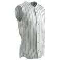 thumbnail image 1 of Ace Sleeveless Button-Front Polyester Baseball Jersey, Adult Large, White with Black Pinstripes, 1 of 1