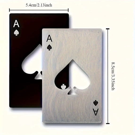 Portable Card Bottle Opener, Ace of Spades Wallet Bottle Opener, Stainless Steel Beer Opener for Bars, Parties & Everyday Carry