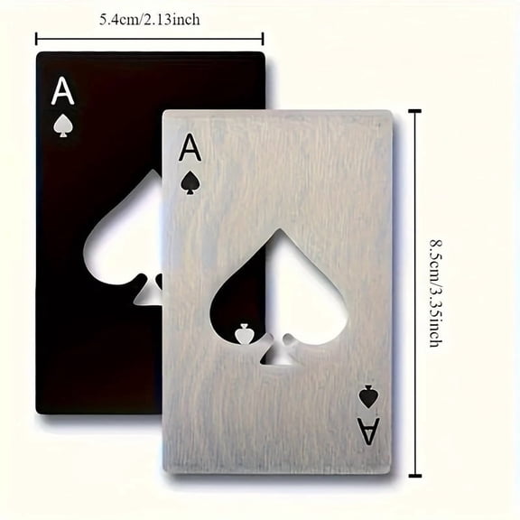 Portable Card Bottle Opener, Ace of Spades Wallet Bottle Opener, Stainless Steel Beer Opener for Bars, Parties & Everyday Carry