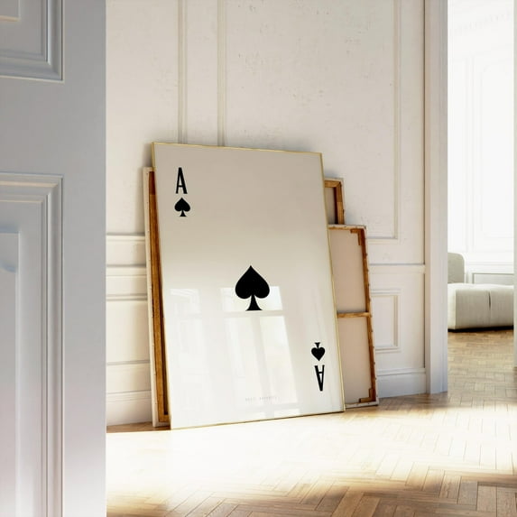 Ace Of Spades Print, Playing Card Poster, Trendy Retro Art, Bar Decor, Aesthetic Kitchen, Bathroom Decor, Girl Dorm Room Wall Art, Modern Wall Decor, 24x36 UNFRAMED