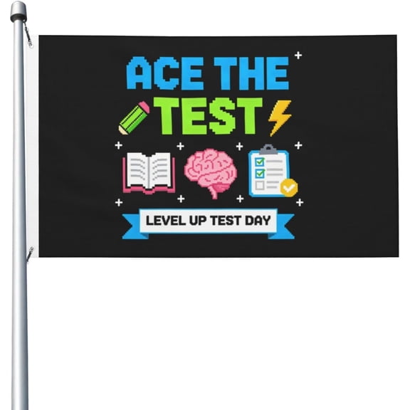 Ace The Test Pixel Gamer Flag for Room Guys Double Sided Fun Flags for Party 3x5 Ft, Ace The Test Pixel Gamer Tapestry for Office