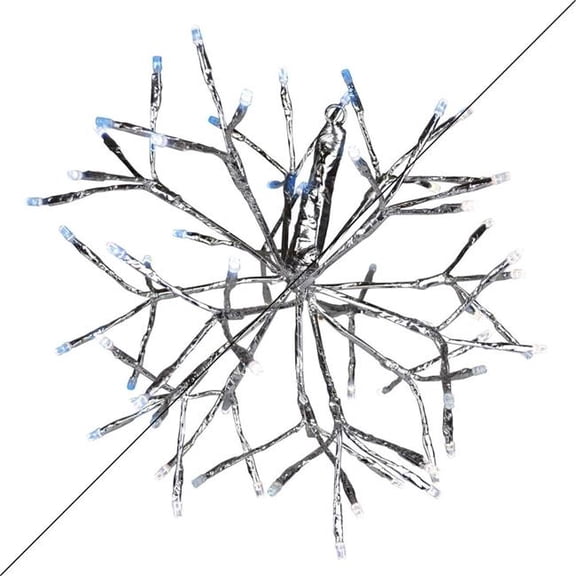 Celebrations LED Blue/Pure White Shimmering Sphere 20 in. Hanging Decor