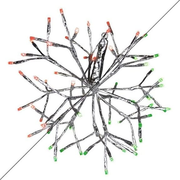 Celebrations LED Green/Red Shimmering Sphere 20 in. Hanging Decor