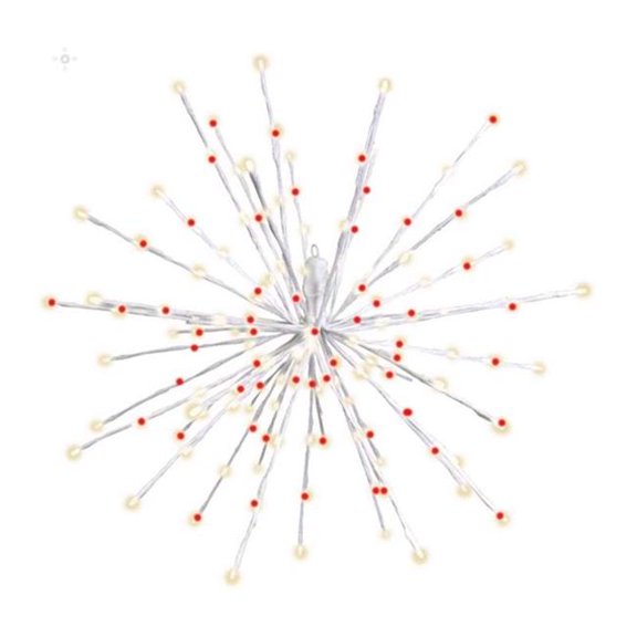 Celebrations LED Red/White Starlight Burst Deluxe 24 in. Hanging Decor