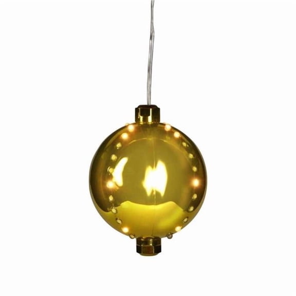 Ace Trading 9106900 4 in. Celebrations LED Gold Snow Fall Ornament Hanging Decor